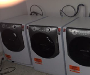 Washing machines in laundry room